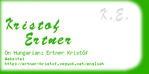kristof ertner business card
