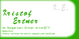 kristof ertner business card